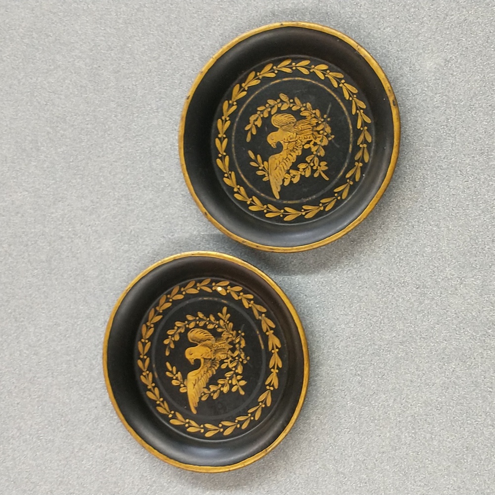Vintage Black and Gold Eagle Dish/Coasters